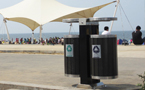海滩安装新款分类垃圾桶